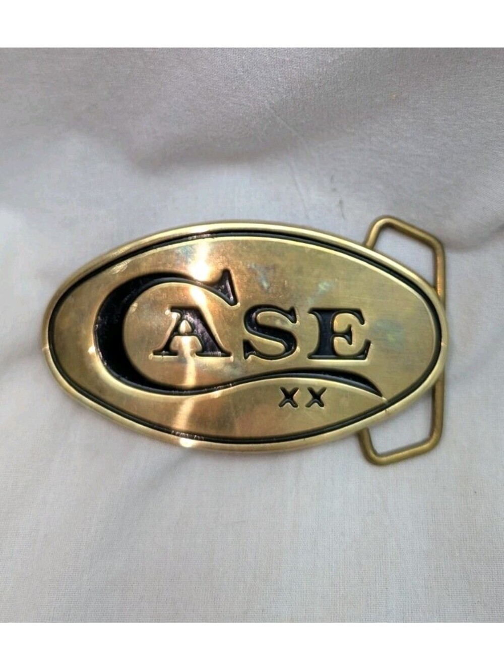 Vintage Case xx Belt Buckle Case And Sons Cutlery 1978 solid Brass